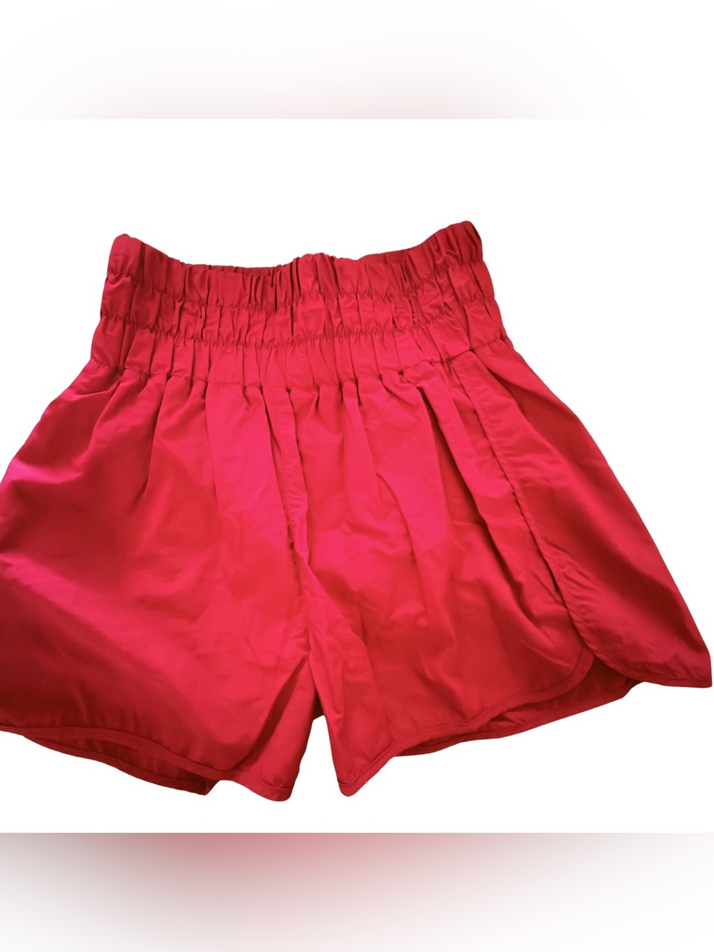 Zenana Outfitters High-Waist Smocked Hot Pink Shorts